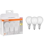 Osram LED Base Classic A Lampe, in Kolbenform mit E27-Sockel & LED Base Classic P Lampe, in Tropfenform mit E14-Sockel, nicht dimmbar, Ersetzt 40 Watt, Matt, Warmweiß - 2700 Kelvin, 3 Stück (1er Pack)