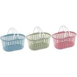 POPETPOP 3 Stück Duschkorb Kunststoff Aufbewahrungskorb mit Griffen Tragbarer Organizer für Badezimmer Toilettenartikel Badaccessoires