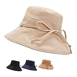 BESPORTBLE Eimer Hut Für Damen Faltbarer Sonnenhut Mit Krempe Schleifendekoration UV Für Outdoor Aktivitäten Strand Garten Khaki