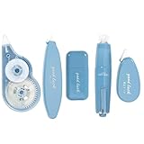 5 Stück Korrekturroller, 12m x 6 mm Korrekturbänder Set Korrekturmaus Mini mit Schutzkappe, Korrektur Tape für Kinder Zuhause Büro Schulsachen