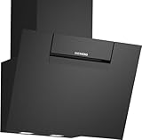 Siemens LC67KFN60, iQ300 Smarte Dunstabzugshaube, 60 cm breit, Wandmontierte Kopffreihaube, Made in Germany, Abluft-Umluft, Besonders leise, Touch- oder Kochfeld-Steuerung, LED-Beleuchtung, Schwarz