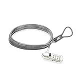ACT Laptop Schloss Sicherheitskabel 2m, Passwort Schutz 4 Digit Zahlenschloss, Wedge Slot Notebook Schloss, Schwenkbarer Schlosskopf, Laptopschloss Dell, Tragbares Anti-Diebstahl Kabel - AC9035