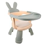 DECOMELODY Sitzhocker mit Abnehmbarem Essbrett Multifunktionaler Hochstuhl mit Geräuschlosem Design Cartoon Leicht und Tragbar für Kindergarten und Esszimmer Geeignet für Kleine