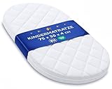 Stubenwagen Baby Matratzen Kinderwagen 35x75 cm - Matratze Beistellbett Babywiege Kindermatratze Oval Reisebett Nässeschutz Moseskorb Matraze 35 x 75 Kinderwagenmatratze Oeko-Tex