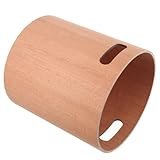 TOPPERFUN Mülleimer aus Holz Mülltonne Kleiner Müll kann Badezimmerbehälter Badezimmer-Mülleimer mit Deckel Schreibtischabwehrkorb einfach alter Mülleimer Schreibtischmüll kann hölzern Khaki