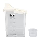 XIASABA Müsli-Aufbewahrungsbehälter mit ausgießbarem Ausguss, ergonomischem Griff, Deckel, Waage, Zeitmessung, luftdichter, feuchtigkeitsbeständiger Reisbehälter aus Kunststoff (XIASABAUDP24cR-12)