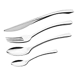GRÄWE Tafelbesteck 200-tlg. für 50 Personen, Besteck aus Kunststoff, Edelstahllook silber - wiederverwendbar