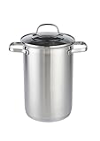 RÖSLE ELEGANCE Spargel und Pastatopf, Hochwertiger Topf zur Zubereitung von Nudeln oder Gemüse, 4,5 Liter, Edelstahl 18/10, Siebeinsatz, Spülmaschinengeeignet, 30.5 x 17.3 x 24.7 cm, Silberfarben