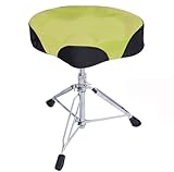 RAGOPILEN Drum Stool, Schlagzeughocker mit Sattelform, Höhenverstellung 45-68cm, gepolsterter Sitzfläche und klappbaren Beinen(G,Suede)