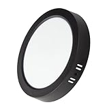 LUXULA LED Aufbauspot flach Schwarz, 6W 600lm Ø109x28mm, IP44 LED Aufputz Spot CCT 3000K 4000K 6000K einstellbar, Deckenlampe Aufputz Aufbauleuchte, Spot für Bad, Küche, Flur & Wohnzimmer