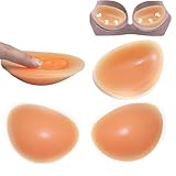 CUKIN 1 Paar Klebe BH Einlagen Silikon Push Up BH-Einlagen Bikini Herausnehmbaren BH EinsäTze Push Up Pads BH Polster Einlagen Silikon BrüSte BH Pads,Beige