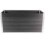 HORI® WPC-Hochbeet Pflanzkasten Gemüsebeet Frühbeet Gartenbeet | 3 Größen verfügbar | Farbe: Anthrazit mit Holzoptik | Langlebig, wetterfest & pflegeleicht Größe: 110 x 70 x 75 cm