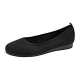 Generisch Ballerina Damen Flach Ballerinas Strickkleid Schuhe rutschfest Slip on Bequem Stricken Sneaker Runde Zehe Walkingschuhe Mokassins Flat Elegant Sportlich Sommerschuhe