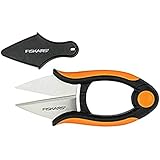 Fiskars Kräuterschere, Länge: 12,9 cm, Rostfreie Stahl-Klingen/Kunststoff-Griffe, Schwarz/Orange, Solid, SP-220, 1063326