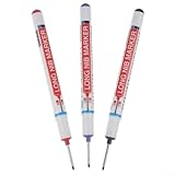 Langkopf-Markierungsstift für Holzbearbeitung und Metall, 20 mm tiefer Lochmarkierungsstift, öliger Stift für Möbel, Schrank, Glas und Automobilmarkierung (blau)