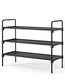 Kitsure Schuhregal für Schrank, stabile Schuhablage für den Eingangsbereich, platzsparendes kleines Schuhschrank Schmal und Schuhschrank, 70.0 cm Wide - 3 Tier, schwarz