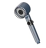 Hochdruck-Duschkopf, energiesparend, 4 Strahlarten, Antikalk-Duschkopf mit 1,5 m Duschschlauch und Duschhalterung (Marineblau, 27 x 9 x 8 cm))