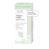MAGNIVISION Tageslinsen Komfort weiche Kontaktlinsen für -3,00 Dioptrien | 8 Stück | BC 8.6 | DIA 14.2 | Kontaktlinse mit Hyaluron und UV-Filter für empfindliche Augen | ohne Konservierungsstoffe