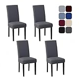 AMFUN Stretch Stuhlhussen für Esszimmerstühle, Stuhlhussen 4er Set, Stretch Hohen Zurück Stuhlhussen Slipcover, Abnehmbarer Waschbarer Stühle Schutz Dekoration für Restaurant Bankett Hochzeit Party