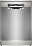 Bosch SMS4EVI08E, Smarter Geschirrspüler Freistehend 60 cm, Serie 4, Besteckschublade, Rackmatic, automatische Türöffnung, Intensive Reinigung, Anti-Fingerprint, Programmassistent, Edelstahl, AquaStop