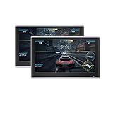 YQVEOT Fernseher Auto, 13,3-Zoll-Kopfstützenmonitor IPS-Touchscreen-Auto-Rücksitzunterhaltung 4K-Fahrzeug-Videoplayer-Anzeige mit Spiegelung(2 PCS Silver 12.5)