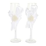 CIYODO 1 Paar Hochzeitskelch Whisky-Gläser Wein Kelch Hochzeitsgeschirr Gläser toasten Braut Bräutigam Flöten elegant whisky likör pub Weingläser für die Party Partygetränke Glas Weiß