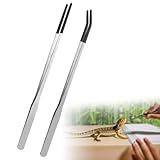 Aquarium Futterpinzette Set Aquarium Pinzette mit Gummispitze Futterzange für Reptilien Pinzette Edelstahl Fütterungszange Reptilien Gerade Pinzette und Gebogene Pinzette Pflanzenpinzette für Aquarium