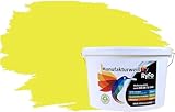 RyFo Colors Bunte Wandfarbe Manufakturweiß Schwefelgelb 10l - weitere Grau Farbtöne und Größen erhältlich, Deckkraft Klasse 1, Nassabrieb Klasse 1