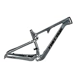 ZECHAO 27,5/29 Zoll Carbonfaser-Trail-Mountainbike-Rahmen, 120 mm Federweg, Scheibenbremse, XC/AM/DH, Steckachse 12x148 mm(Grey,17')