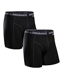 DANISH ENDURANCE Merino Boxershorts Herren, Unterwäsche Herren für Alltag & Sport, Weich, Leicht, Atmungsaktiv Schwarz 2er Pack L