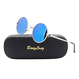 BangLong Runde sonnenbrille Herren Damen, Runde Polarisiert Sonnenbrille Retro Vintage Sunglasses Mirrored Lenses