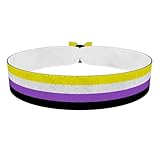 Non Binary - Flagge Stoffarmband - LGBTQ Armband Unisex - Handgemachtes Geschenk für Frauen und Männer - Wasserfest & Verstellbar - Festival Accessoires