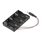 PartyKindom 2 Stück Batteriehalter Aa Batterien mit Kabelanschluss Schwarz Kunststoff Metall Federklammer Design für Robotik Monolithische Systeme