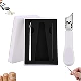 Caurat Nagelknipser, abgeschrägte Nägelknipser, Spritzschutz, abgeschrägte Nägel, 3-teiliges Set, drei Sets von abgeschrägten Nägeln, breite Backenöffnung, spritzwassergeschützt, abgeschrägter