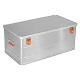 Alubox B140 - Aluminiumbox Transportbox 140 Liter Alukiste mit Deckel & Gummidichtung - Inhalt vor Staub und Spritzwasser geschützt, inkl. 2 Zylinderschlösser, Maße (90 x 49 x 38 cm) abschließbar