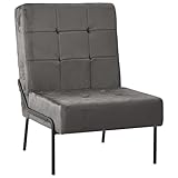 ZEYUAN Relaxstuhl 65x79x87 cm Dunkelgrau Samt, Kinosessel, Ohrensessel, Heimkino Sofa, Schlafsessel, Relax Sessel, Tv Möbel, Seniorensessel