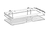 WENKO Wandablage Premium, Offener Wand-Caddy, Rostfreier Edelstahl/Kunststoff, 24 x 6,5 x 13,5 cm, Glänzend