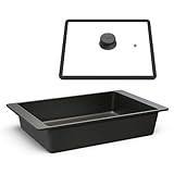 Hoffmann Bräter, 41x26 cm,Back- und Auflaufform, Handgegossen, Aluminium, Antihaftbeschichtet, für Induktion und Backofen, Anthrazit, 5L Volumen,Verzugsfrei, Made in Germany (mit Deckel)