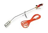ROTHENBERGER Industrial Anwärmbrenner Eco 47 | Gasbrenner | Abflammgerät | Unkraut Vernichter | Bitumenbahnen schweißen | Brennerkopf 47 mm | inkl. 3m Propan Gas Schlauch 1500004669