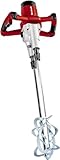 Einhell Farb-Mörtelrührer TE-MX 1600-2 CE Twin (1600 W, 2-Gang-Getriebe, gegenläufige Rührer, robuste Hex-Rühreraufnahme, Softstart, inkl. 2 Rührer für Mörtel Ø 120 mm).