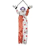 Halloween-Clown-Animatronik Halloween-Clown-Animatronik hängender -Requisiten leuchtende rote Augen Ton- und Berührungsaktivierung für Spukhaus-Requisiten