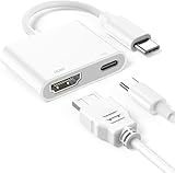 USB C HDMI Adapter, 2in1 100W USBC auf HDMI Hub für iPad/iPhone 17/16/15 Plus/Pro/Max/Air, Samsung S25 S24 S23 S20 Plus Ultra/Tablet/Laptop/TV/Monitor/Projektor 4K Video und Audio Digital AV Adapter