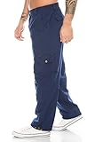 Kendindza Relaxed Zipp-Off Cargo-Hose | Ranger-Hose | Vintage Freizeit-Hose | Outdoor-Hose | Zipp-Hose Loose-Fit (Blau | Muster 2, XL)