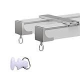 Deckenvorhangschienen-Set, robuste Gardinenstange für Schlafzimmer, Büro und Wohnzimmer, einfache Decken- oder Wandmontage