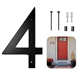 JAONLD Hausnummer Hausnummernschild Schwarz Acrylic House Number mit Schrauben,Wetterfest Moderner Schwebender Aussehen,Geeignet zum Basteln von Hausnummern,Briefkastennummern(4)