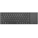 Rii Kabellose Tastatur mit Touchpad Büro, Wireless Keyboard Office, Deutsche QWERTZ-Layout, Tastatur Kabellos Geschenke für Laptops, Desktops, Smart-TVs, Tablets, Schwarz (2.4G+BT)