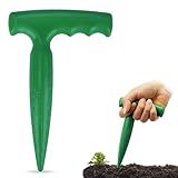 Milifox Pikierstab,Zwiebelpflanzer für Blumenzwiebeln mit Messskala für Genaues Pflanzen,Idealer Pflanzer das Aussäen von Gemüse und Blumen,Grün