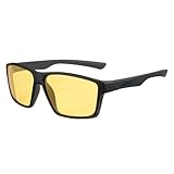 Cyxus Blaulichtfilter Brille Ohne Stärke Herren Damen Mode Computer Schutzbrille Bildschirmbrille Gaming Brille 8303 (schwarz+gelb)