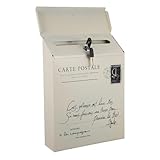 TOBBOMEY Vintage Wandbriefkasten mit Schloss Amerikanischer Eisenbriefkasten im Landhausstil Abschließbar mit Gedrucktem Englischen Briefdesign Wetterfest mit Ausreichend Stauraum für