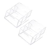 TOGEVAL 2Stücke Transparente Visitenkartenbox Kartenorganisator für Schreibtisch für Aufbewahrung von Bürobedarf und Calling Cards Praktisch und Langlebig